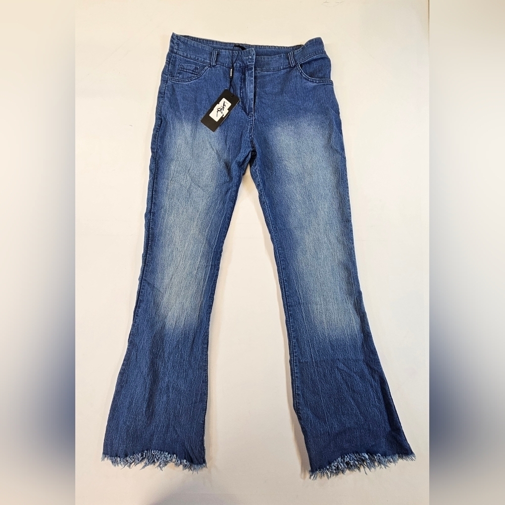 Venti6 Womens Skinny Blue Jeans Sz Medium 28% Poly 70% Cotton Made In Italy Fray